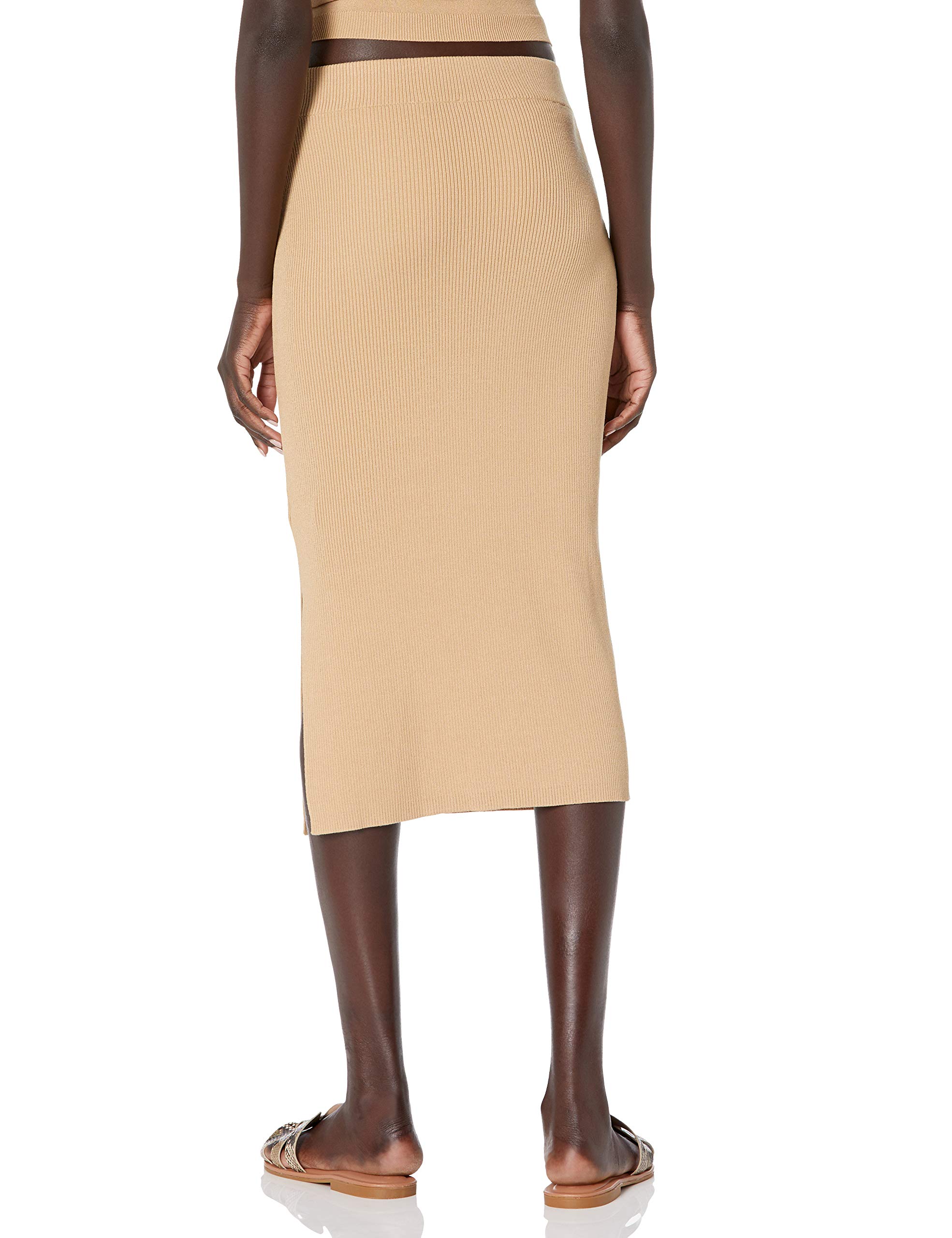The Drop Women's Vera Slim Side-Slit Midi Sweater Skirt