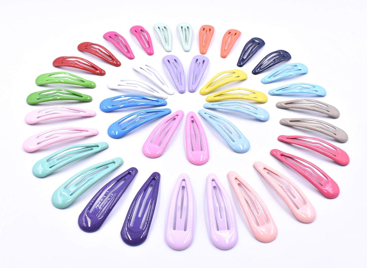 20 Pairs Assorted Color Glossy Snap Prong Clips Non-Slip Hair Clips Barrettes for Girls Ladies Women