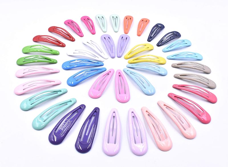 20 Pairs Assorted Color Glossy Snap Prong Clips Non-Slip Hair Clips Barrettes for Girls Ladies Women