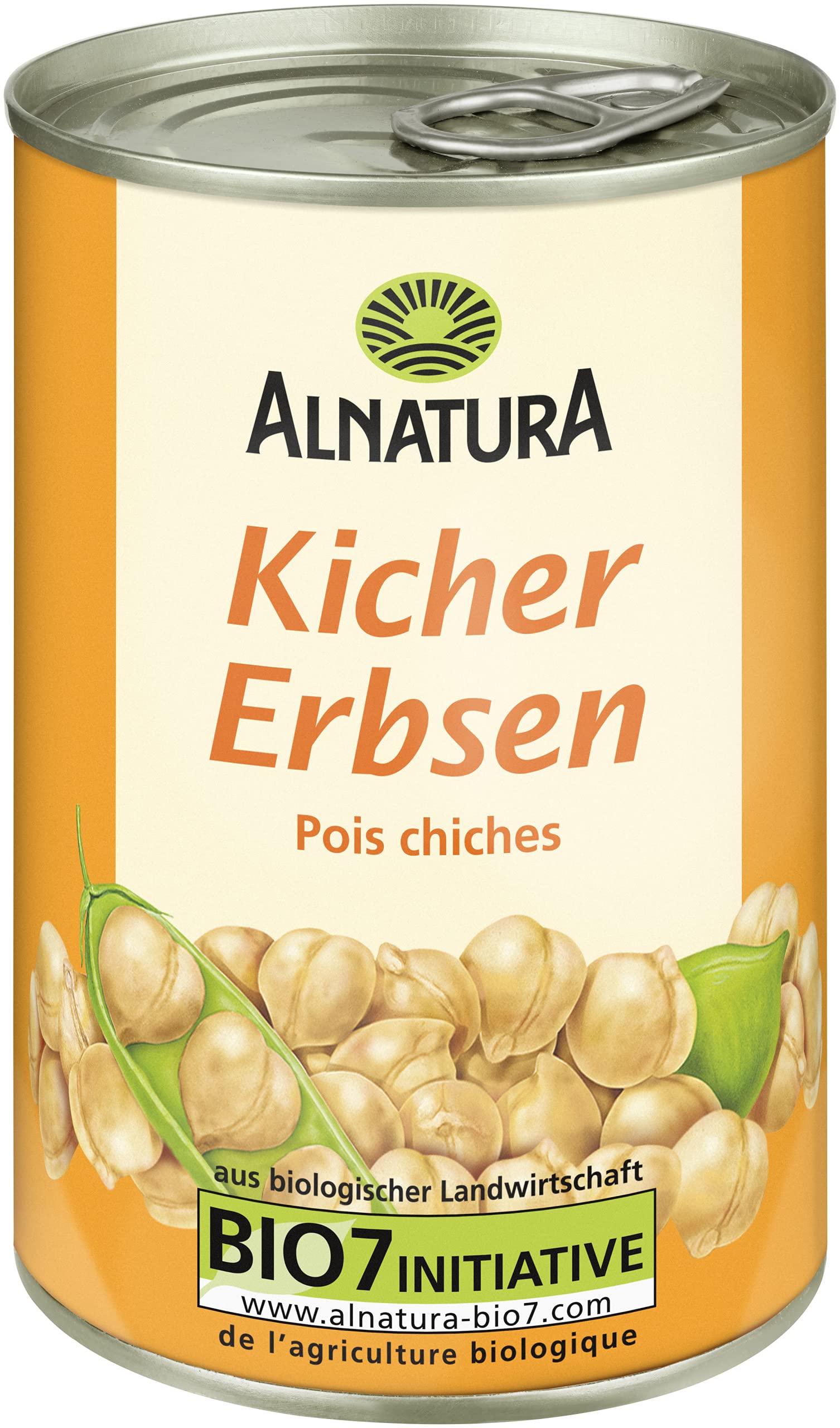 Alnatura Kichererbsen, 1 x 400 g, Abtropfgewicht 1 x 240 g