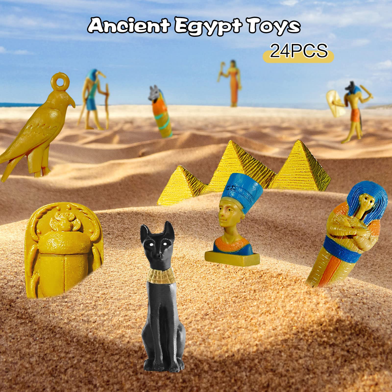 Amazon.co.jp: 24個 古代エジプト おもちゃ 子供用 ミニ 世界中 都市