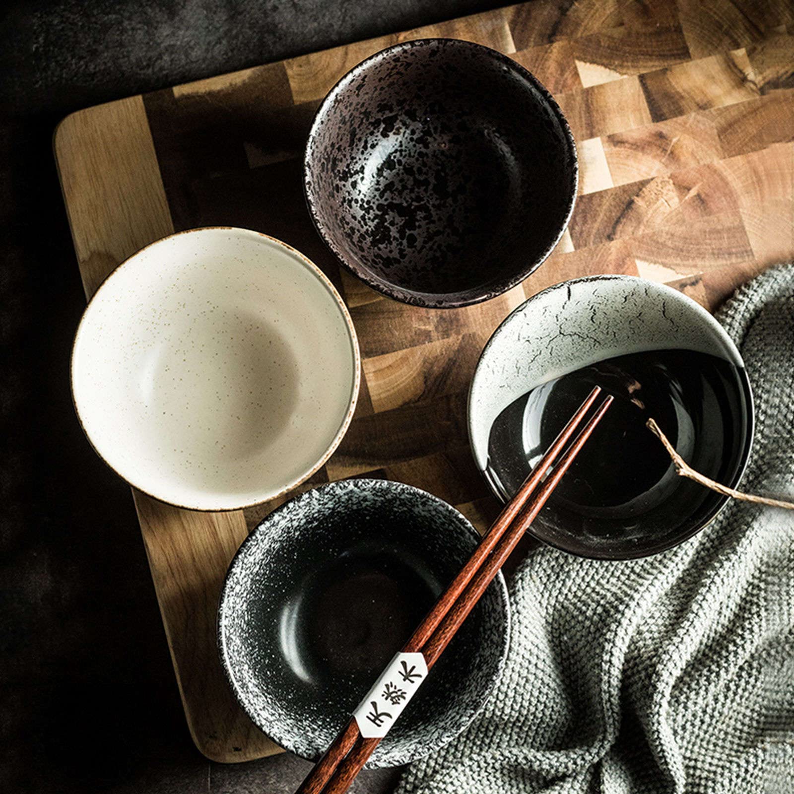   RICE BOWL2個と小皿1枚セット 2 Pieces Japanese Style Ceramic Rice Bowl Set,Microwave Safe Rice