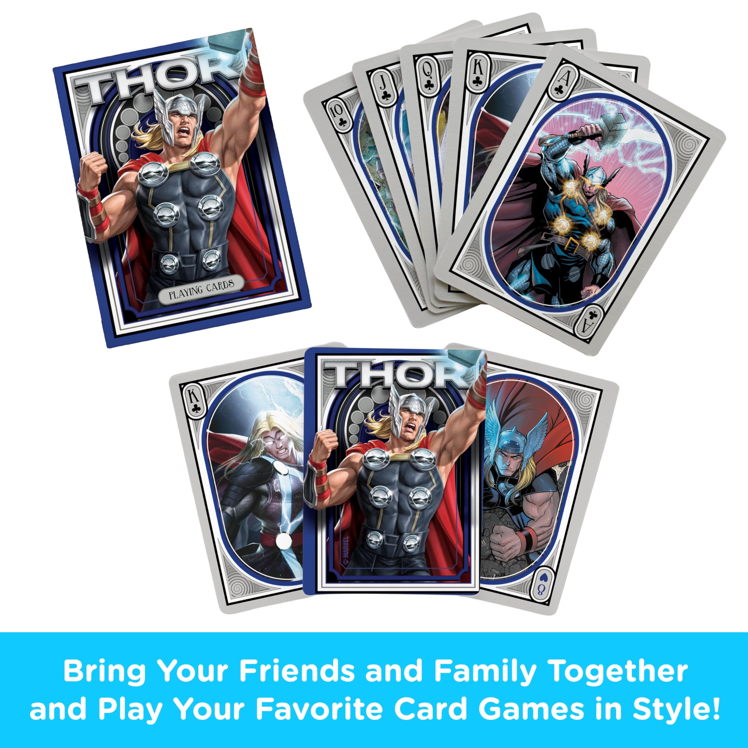 Amazon.com: AQUARIUS - Marvel Thor Playing Cards, Blue, Black, Red