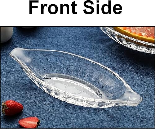 Miniatura 3 de AETVRNI Juego de 2 cuencos divididos de plátano, plato de 8 onzas de capacidad para helado, postre, fruta, pudín, aperitivos, nueces, barcos