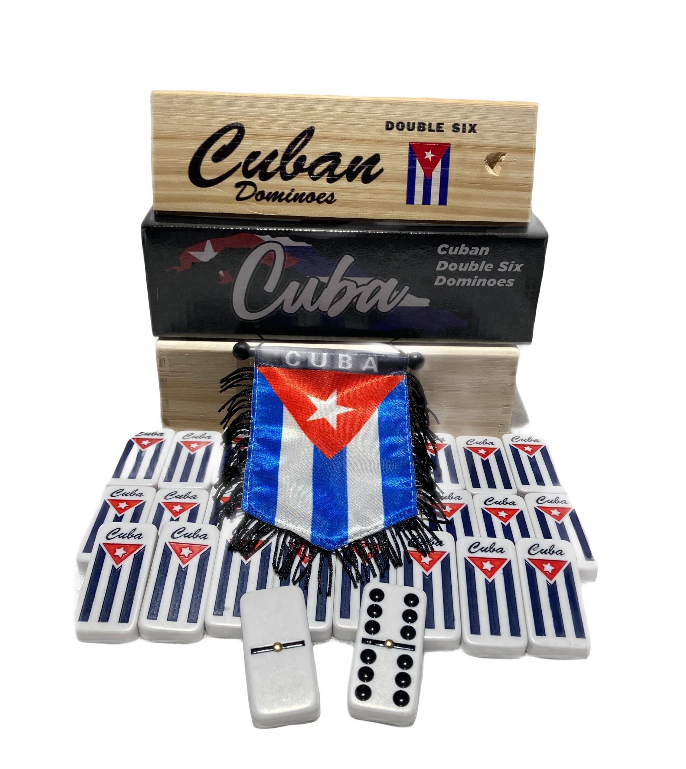 Set domino cubano – doppio sei domino in stile cubano – 28 piastrelle classiche con custodia – Set domino tradizionale cubano per famiglia, viaggi e giochi in giardino