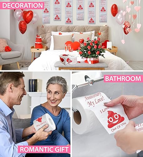 Miniatura 5 de Impreso TP Happy Twenty Fifth Anniversary I Love The Poop Outta You - Broma de papel higiénico impresa  Regalo divertido de broma novedosa,