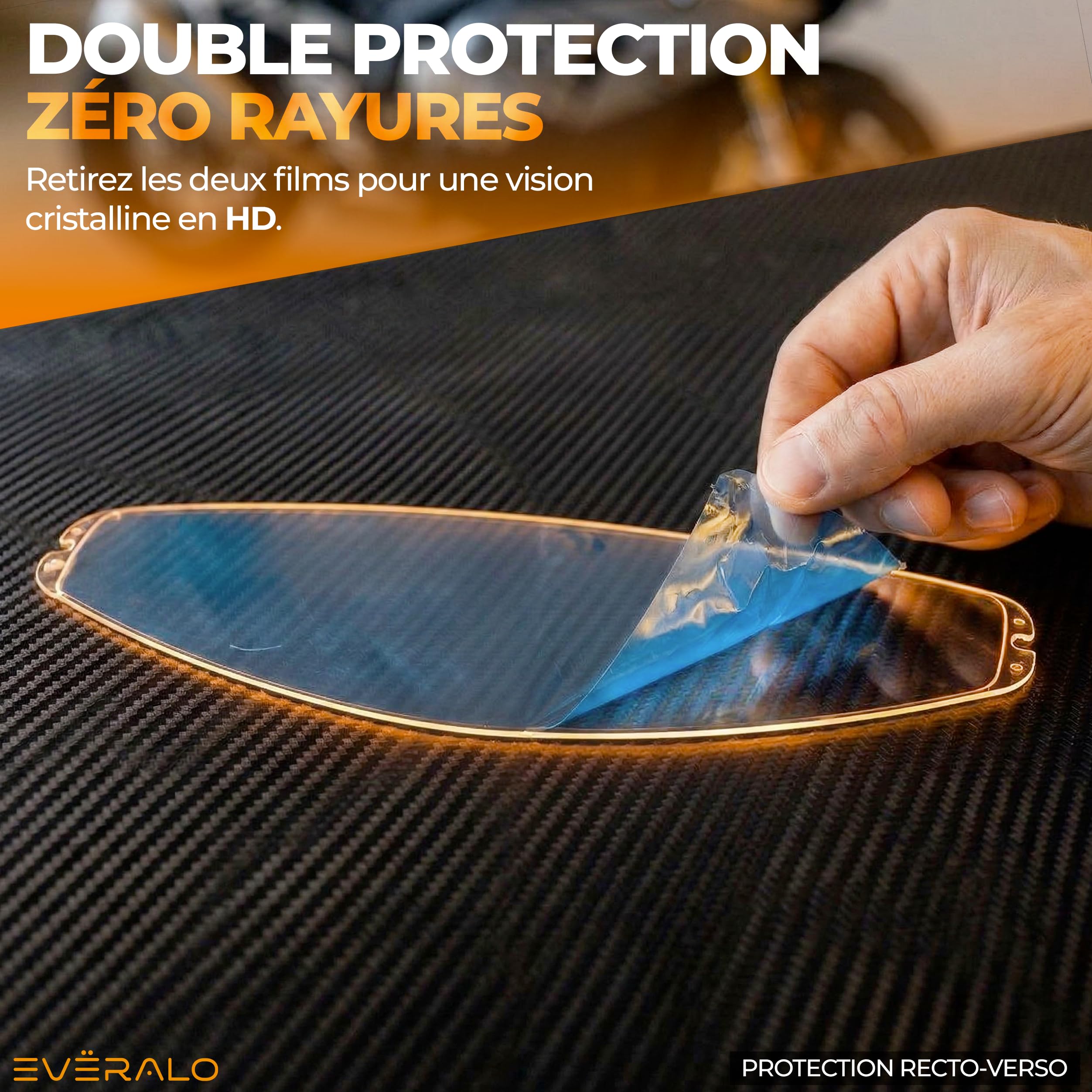 Everalo Lentille Anti-buée Compatible avec Visiere Shark VZ400 - Dskwal 3 - Ridill 2 - Skwal i3 - Skwal Cup – Insert Film Antifog Spécifique pour Système DKS458 (Lentille) - 5