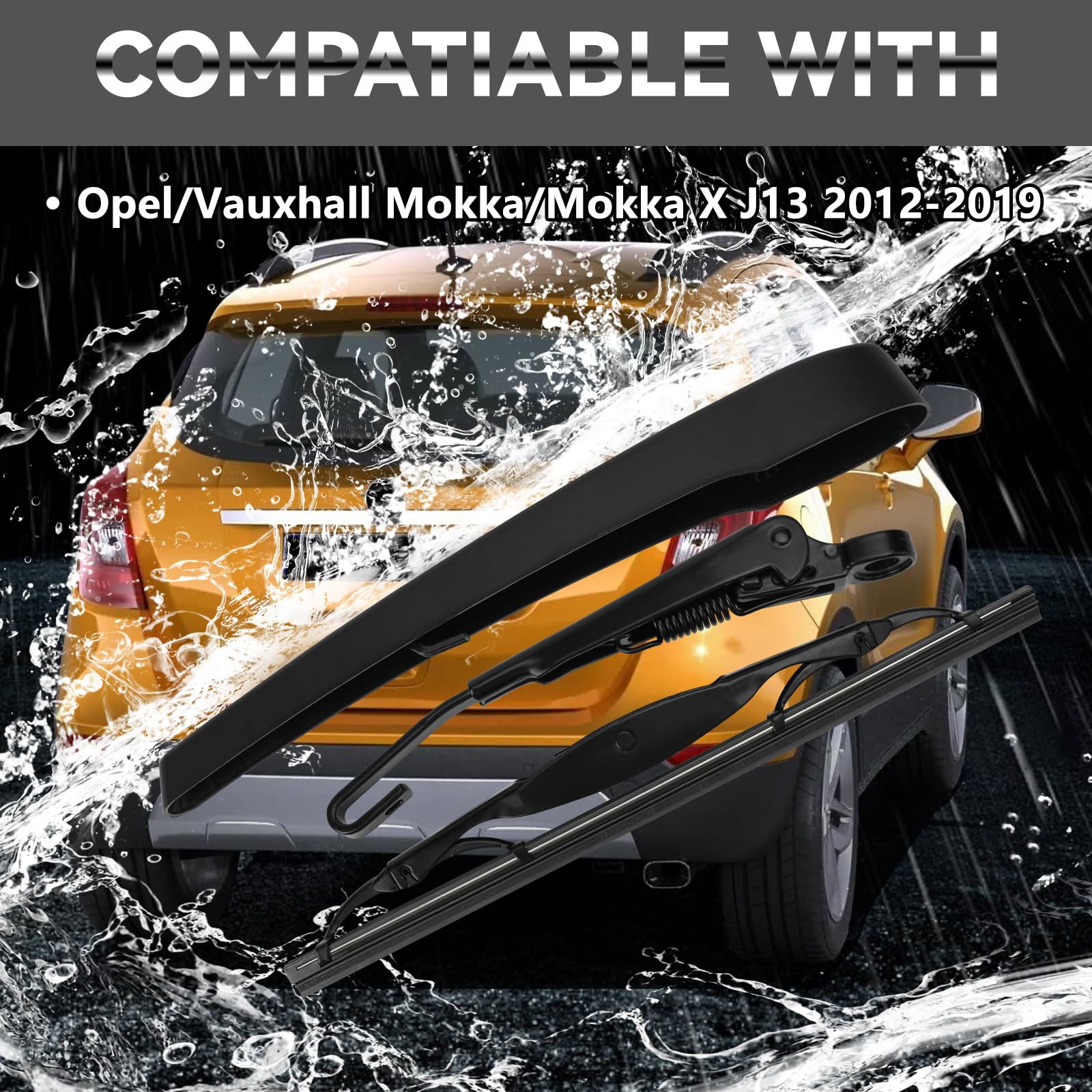 Spazzola E Braccio Tergicristallo Posteriore Per Opel Mokka (2012-2016) E Mokka X (2016-2019) - Kit Di Ricambio Completo