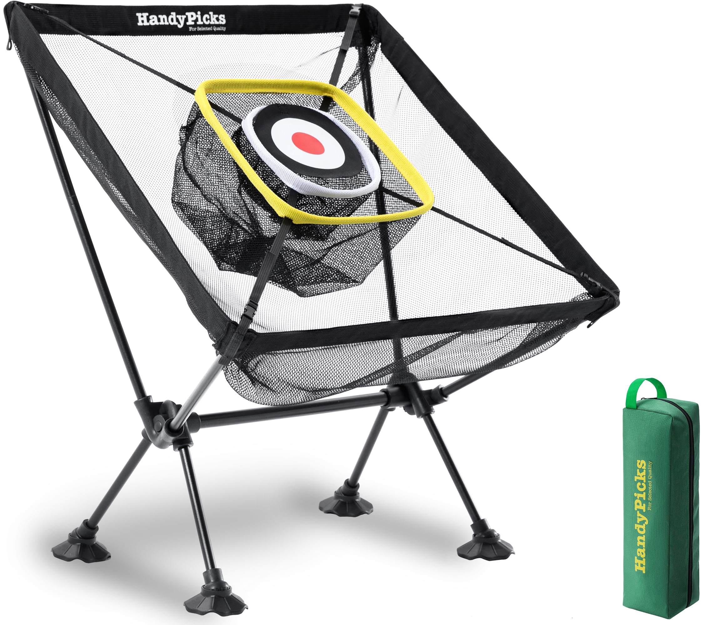 Golf Chipping Net mit Zielscheibe (61 x 61 cm groß) – 3-in-1 Übungsnetz mit Anti-Sink-Füßen, faltbares Hinterhof-Golf-Trainingshilfe mit Matte und Bällen, Indoor/Outdoor Short Game Trainer, Geschenk