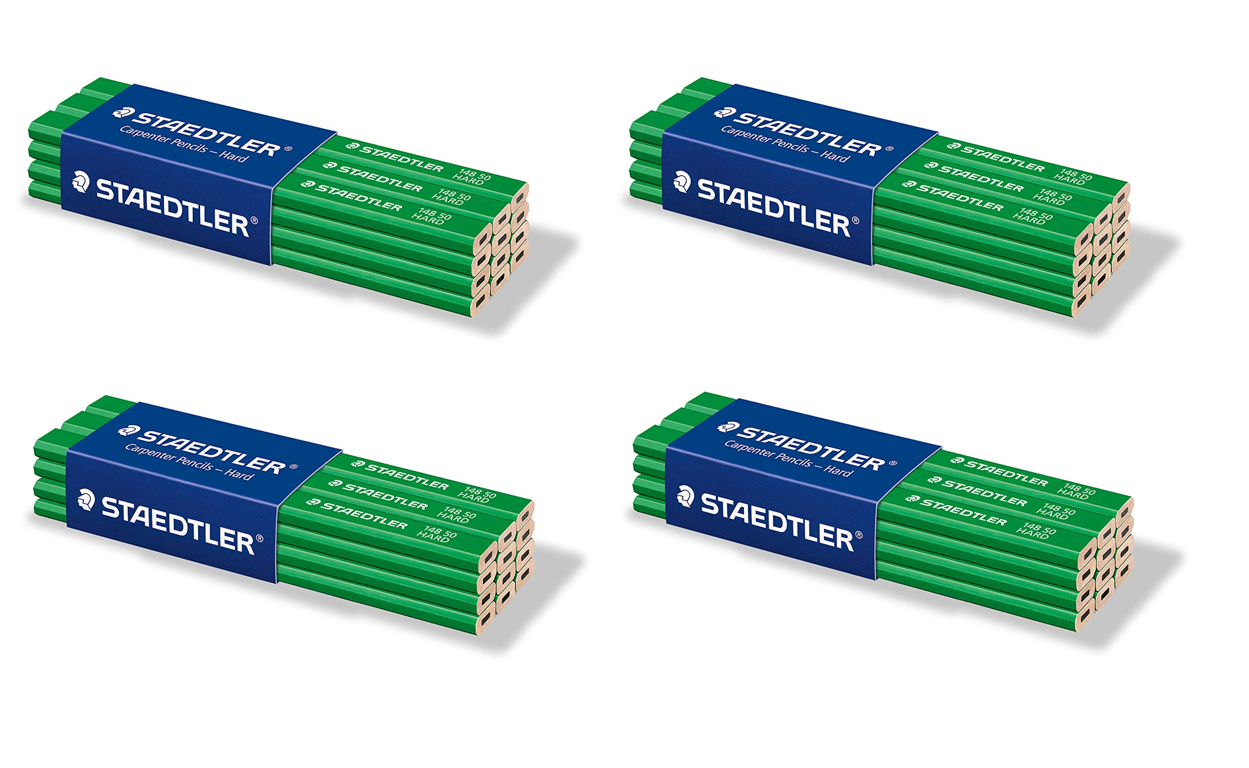 STAEDTLER 148 50 Zimmermann-Bleistift (oval-achtkant, Härtegrad hart, für Strichbreiten von 1 2 mm, ungespitzt, 175 mm lang, hohe Qualität, aus umweltfreundlichem FSC-Holz) (48er Pack)