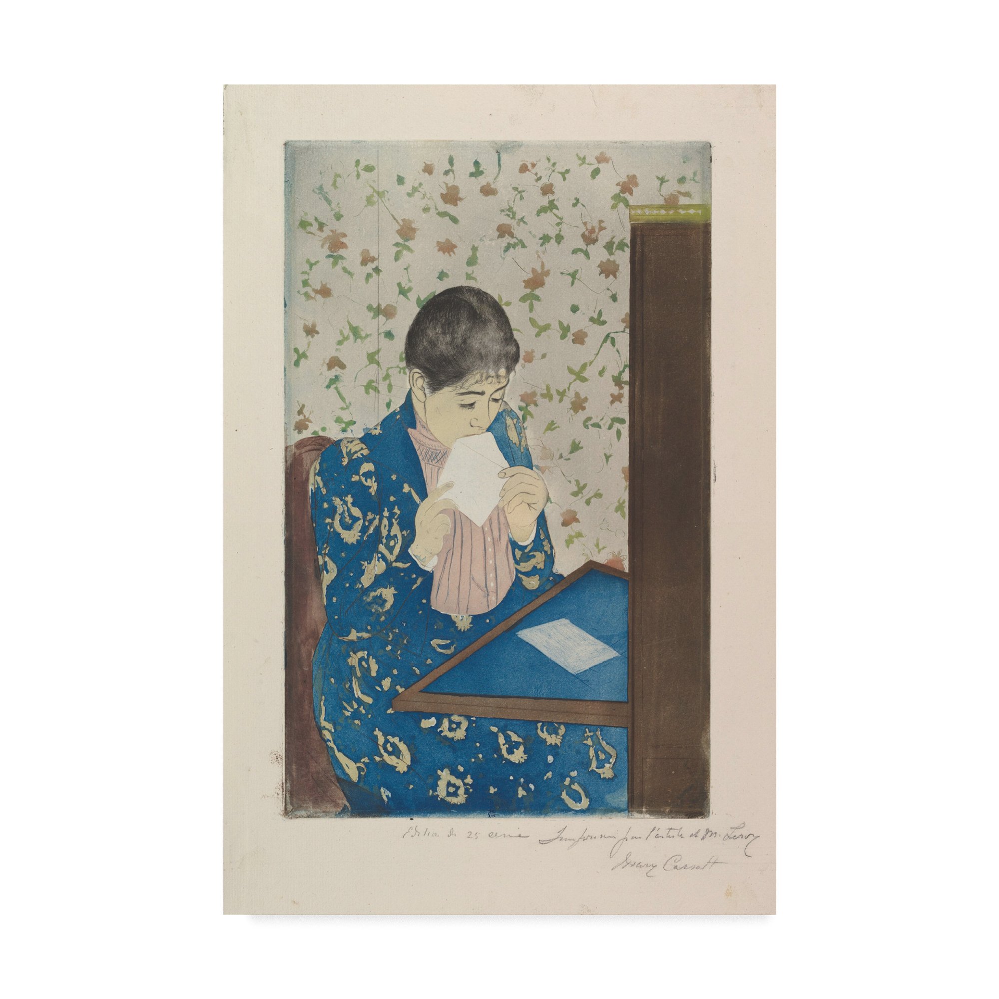 Trademark Fine Art Letter by Mary Stevenson Cassatt, 12x19-Inch, Multicolor