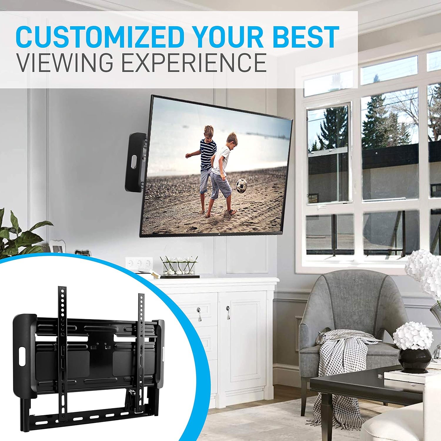 Pyle Universal Fixed TV Wall Mount - Slim Quick Install VESA Mounting Bracket for TV Monitor, Mounts 32 to 47 Inch HDTV, LED, LCD, Plasma, Flat, Ultra Wide Smart Television Up to 55 LB - PSW681MF1