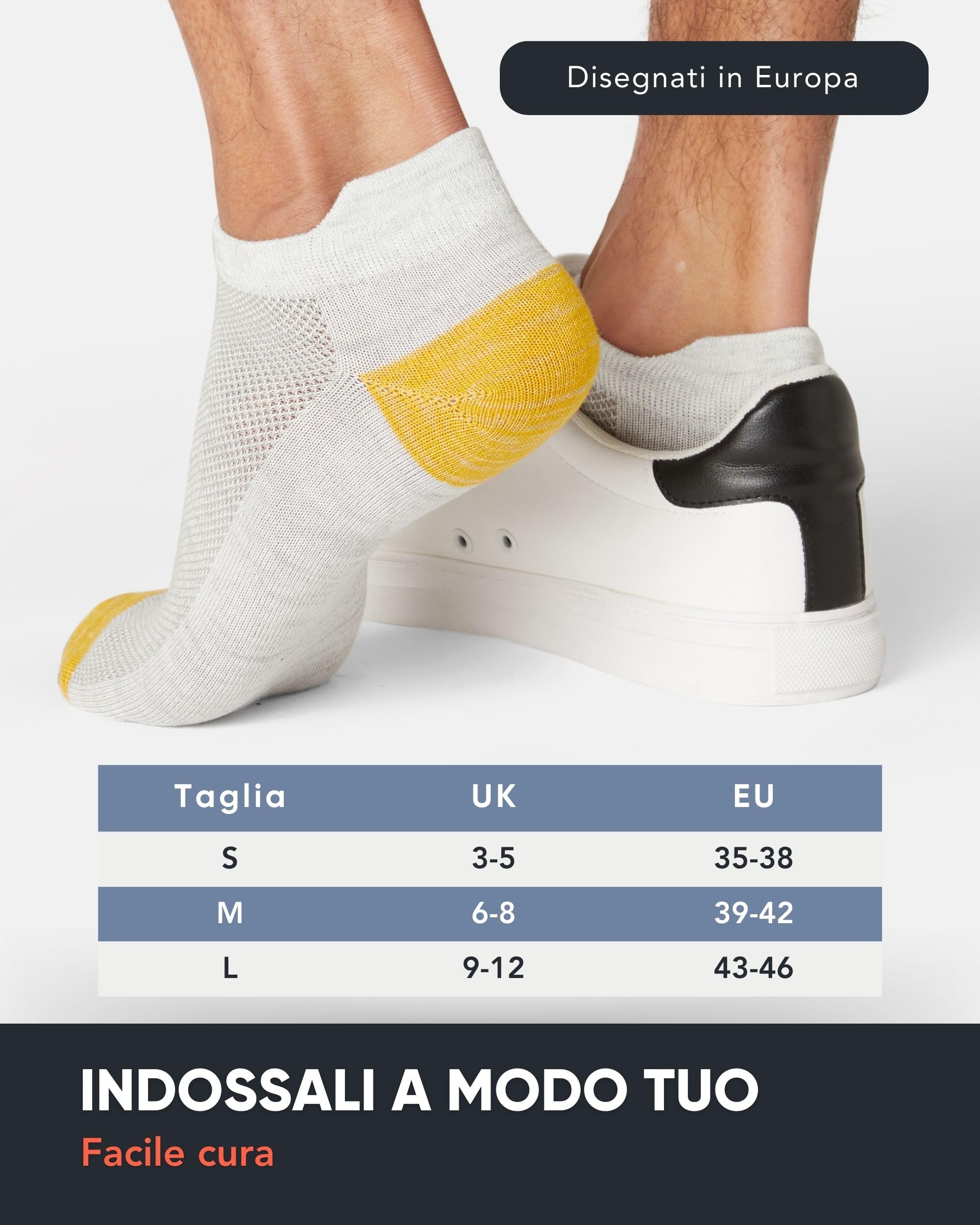 FM London Confezione da 8 Calzini Uomo Corti in Bamboo - Calze Running Morbide, Traspiranti e Resistenti agli Odori, Sportivi - con Protezione sul Tallone