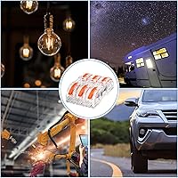 Vista 6 de Zhengmy Juego de 100 conectores de cable de palanca, conectores de cable de empalme compacto, bloques de terminales surtido para 28-12 AWG, cable