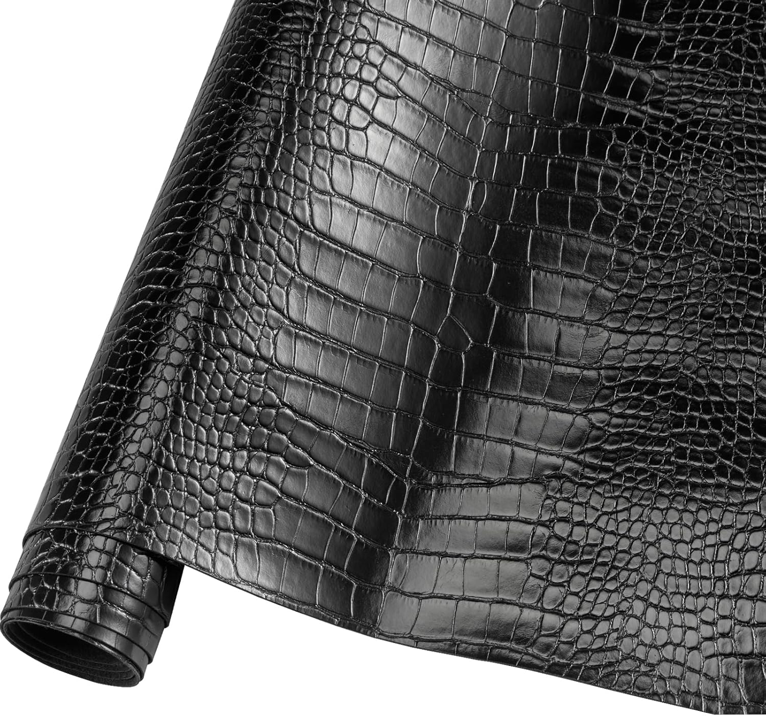 Faux Alligator Fabric by The Yard 55" W Crocodile Texture Vinyl Fake Leather Fabric Roll Embossed Synthetic Upholstery Fabric Waterproof for DIY Craft Wallets Earrings Handbag Decor(5 Yards)