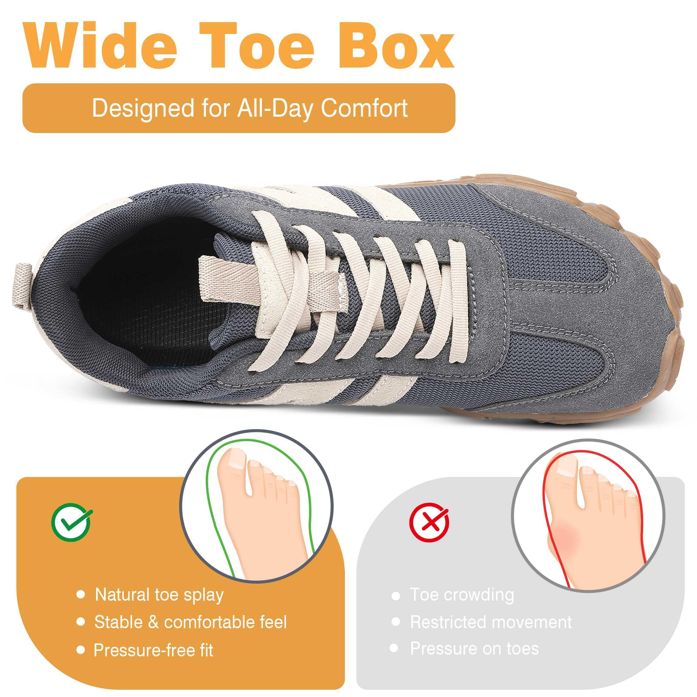 Scarpe Barefoot Ginnastica Minimaliste Uomo Donna Estive Comode Pianta Larga Running Trail Leggere Traspiranti Grigio 40 EU