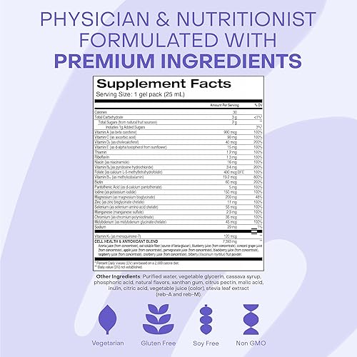 Miniatura 4 de Healthycell Telomere Length Suplemento para el envejecimiento saludable + suplemento de colágeno líquido vibrante para cabello, piel y uñas, paquete