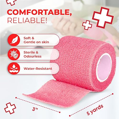Vista 3 de Vendajes autoadherentes cohesivos de 3 x 5 in, multicolor, de Ever Ready First Aid, 6