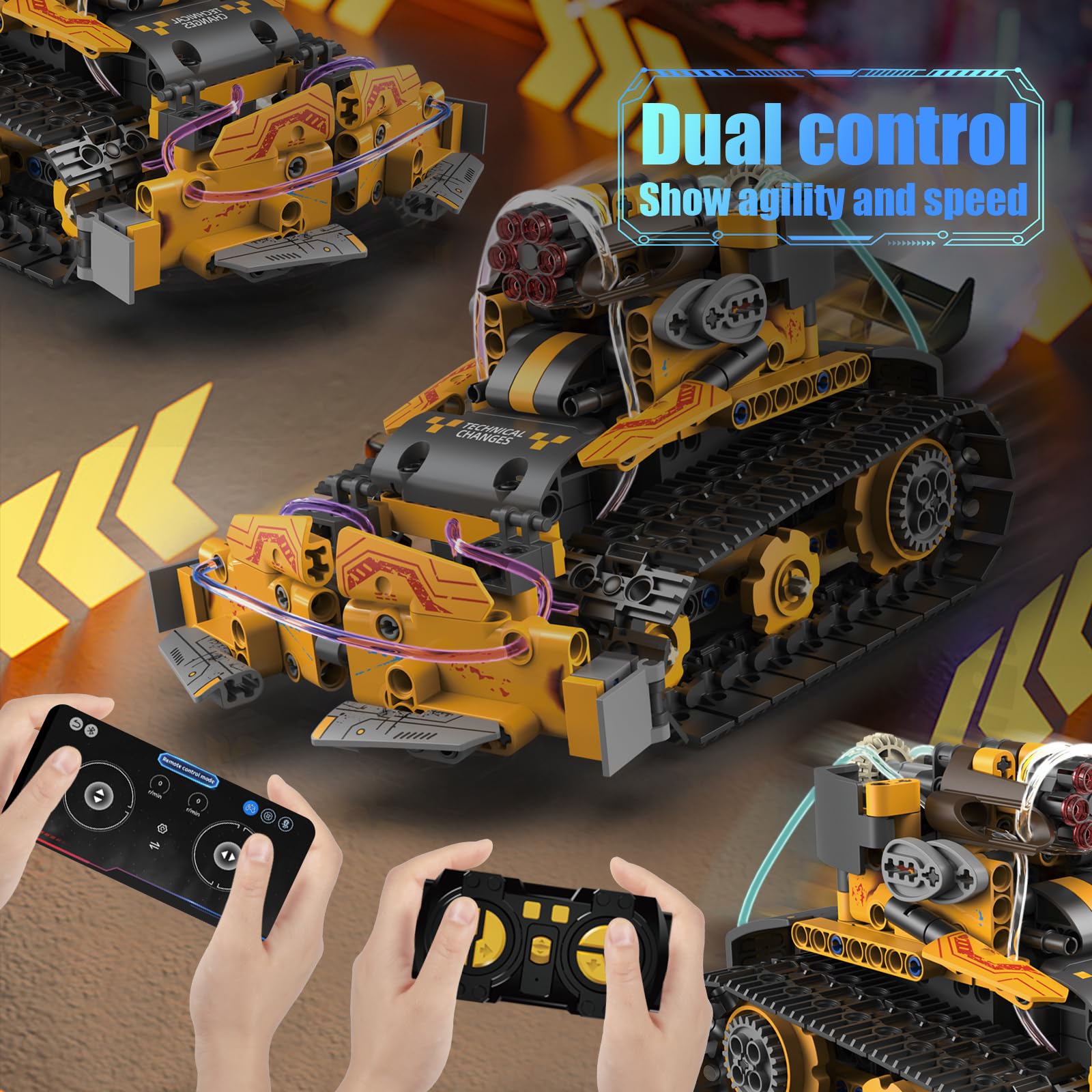 5 in 1 Technik Roboter Bauspielzeug Kinder für Jungen, STEM App & Fernsteuerung Technik Spielzeug Roboter Programmierbares Bauspielzeug Geburtstagsgeschenk ab 6 7 8 9 10 11 12 Jahre Jungen