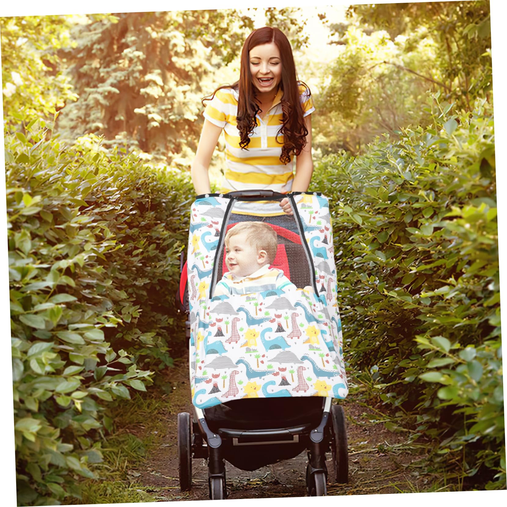 BESTonZON 3 Pièces Housse de Porte-bébé garçon Pluie Poussette Berceau Cache Allaitement Housse auvent de bébé auvent de Poussette bébé