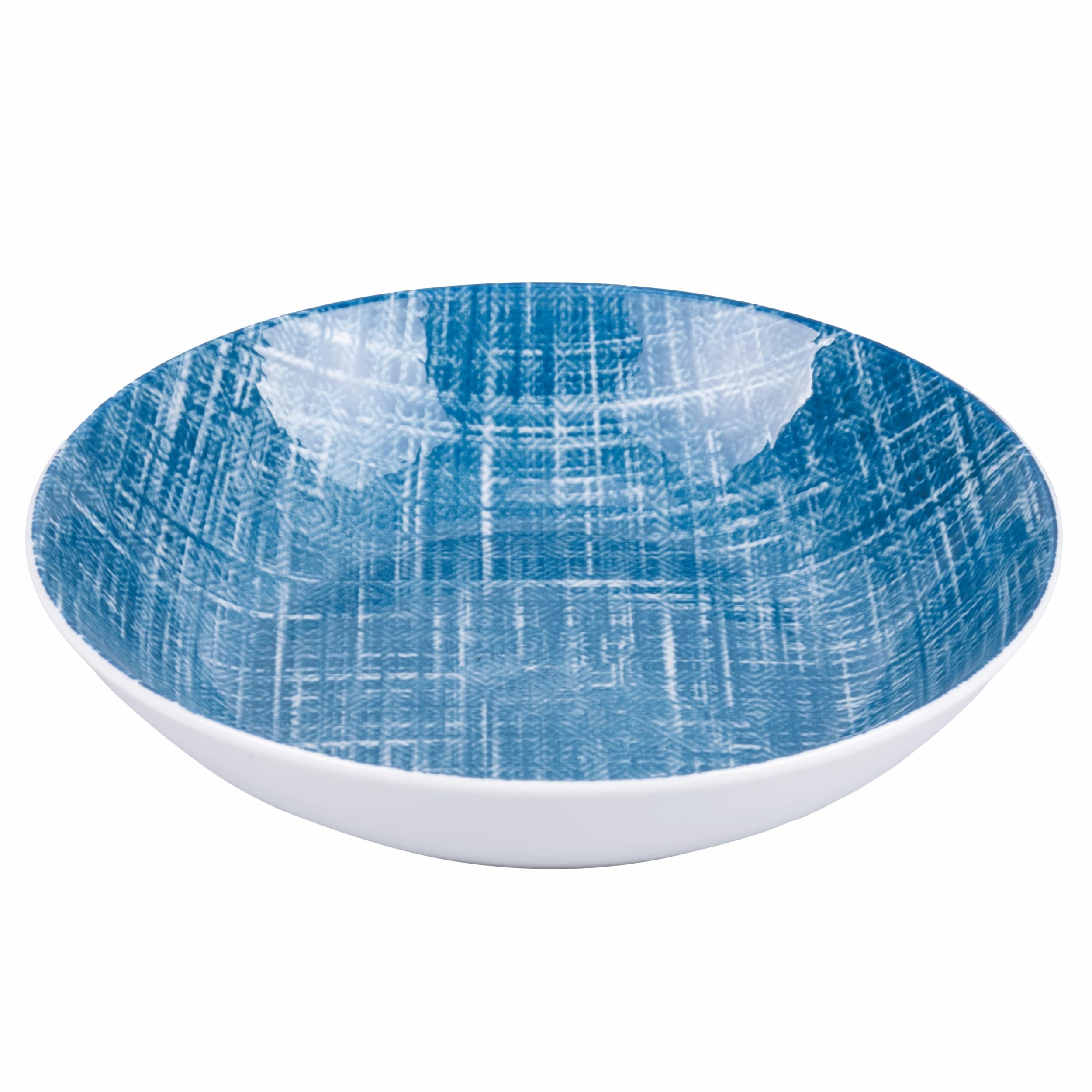 Set of 6 Porcelain Deep Plate, Blue, Texture