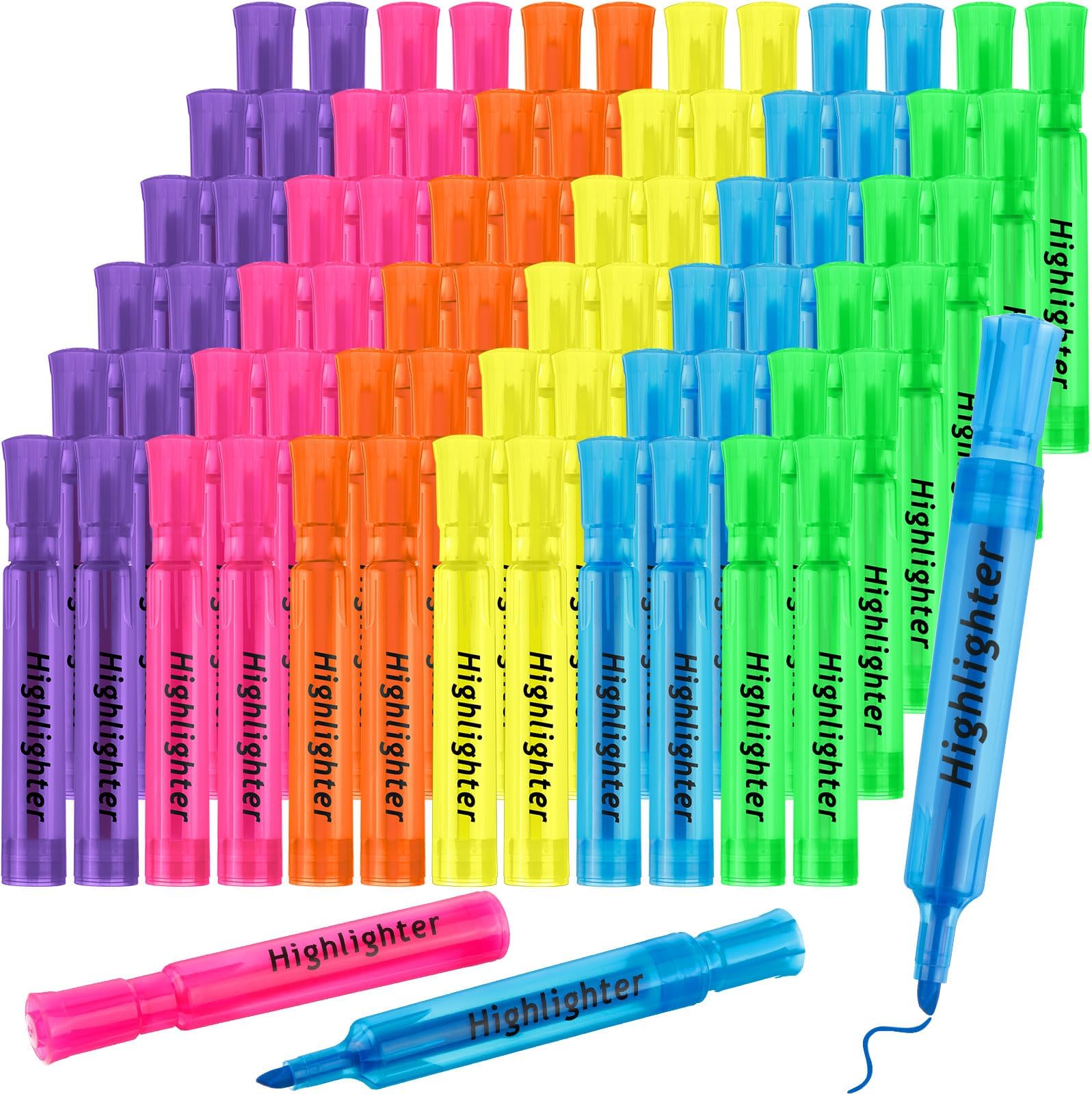 Teling 72 Pcs Highlighters Bulk Chisel Tip Tank Style