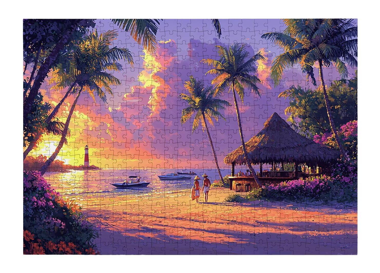 Puzzle 1000 elementów plażowych, klasyczne puzzle, 70 x 50 cm, dekoracja