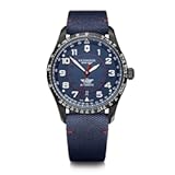 Airboss Mechanical Watch - Premium Swiss Watch for Men - Stainless Steel Mechanical Wristwatch - Great Gift for Birthday&comma; Holiday & More - Blue Dial&comma; Stainless Steel Bracelet