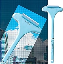 HKEXPORT Multifunctional Window Cleaning Brush 2 in 1 Mesh Cleaning Brush & Wiper with Extended Handle Glass Cleaner Wiper Double-Sided Window Cleaner Pack of 1 (Big Size)