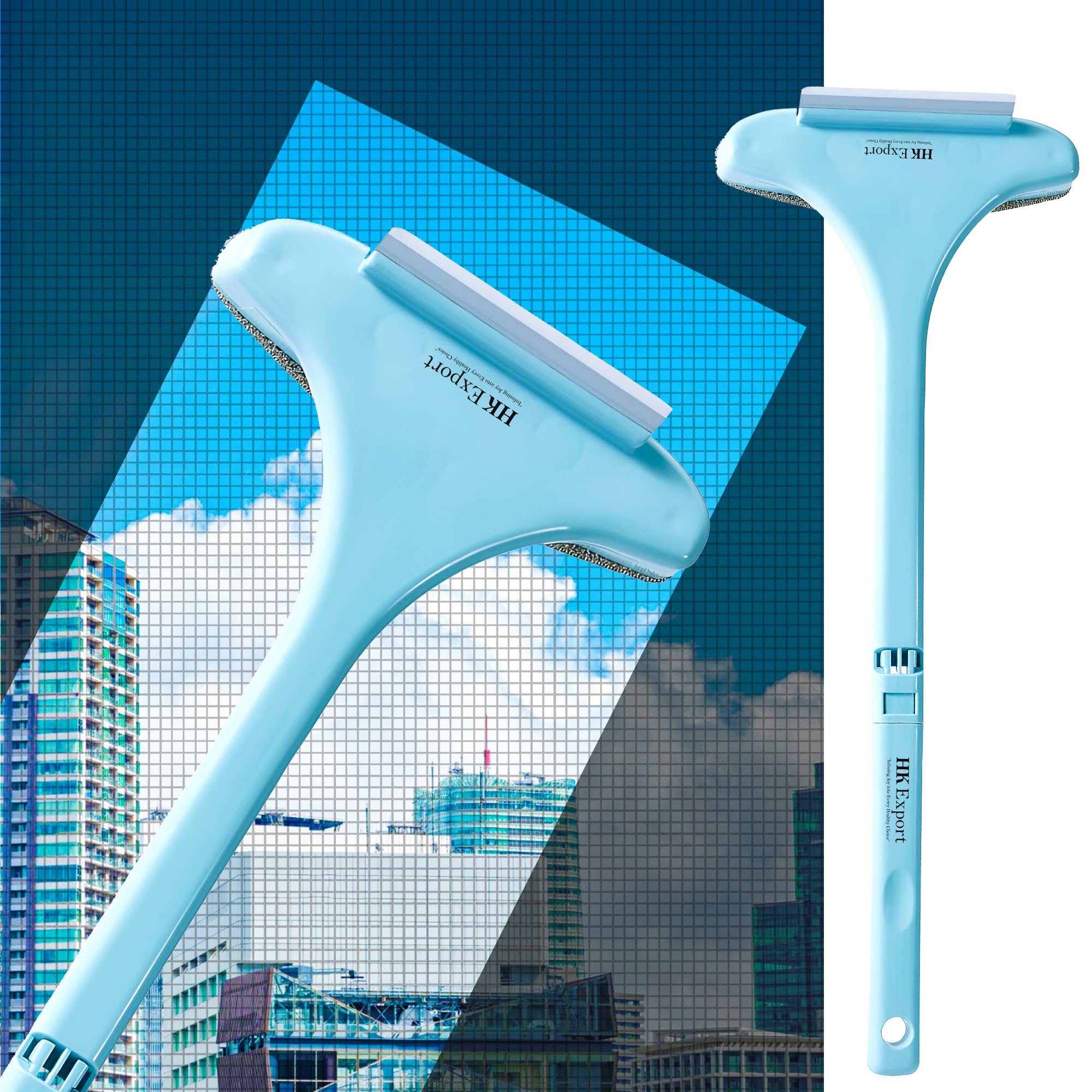 HKEXPORT Multifunctional Window Cleaning Brush 2 in 1 Mesh Cleaning Brush & Wiper with Extended Handle Glass Cleaner Wiper Double-Sided Window Cleaner Pack of 1 (Big Size) (B0DF4Y7SZ5) Amazon Price History, Amazon Price Tracker