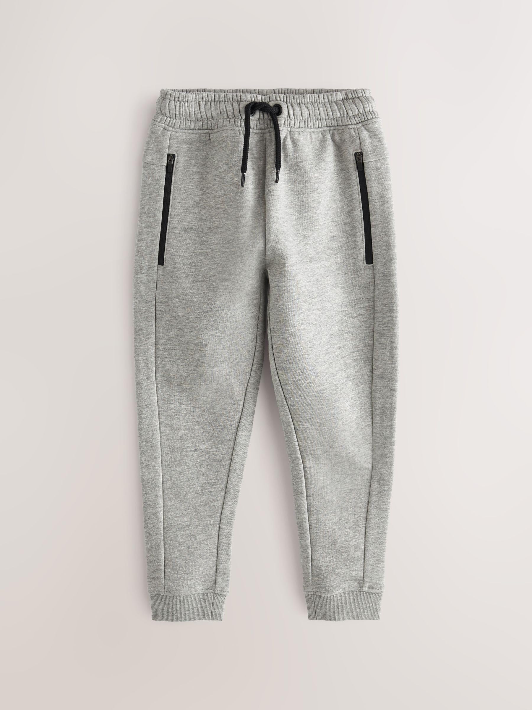 NEXT Jungen Slim Fit Jogginghosen mit Reißverschluss, 3er-Pack 98-176