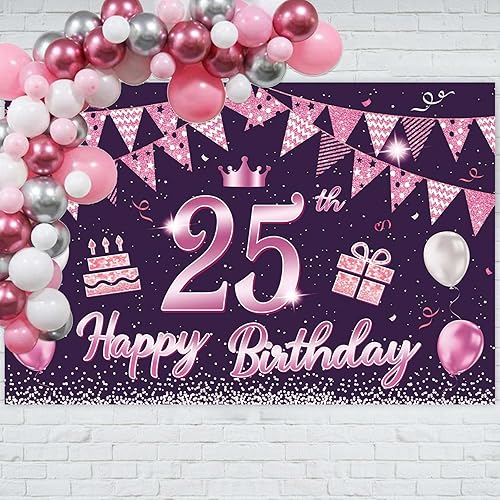 Juego de decoraciones de feliz segundo cumpleaños, pancarta de telón de fondo de globos morados, decoración de fiesta temática de globos para