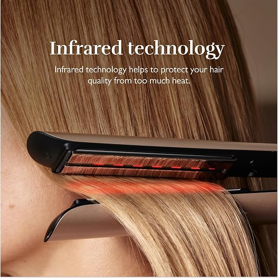 Silk'n SilkyStraight Hair Straightener & Curler 2 in 1, Professional 1 Titanium Flat Iron with Infrared & Ionic Tech, Floating Plates, 12 Settings 240450F, 15-Sec Heat-Up, Dual Voltage