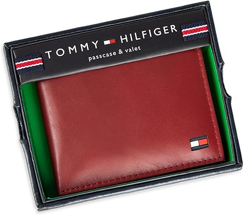 Vista 14 de Tommy Hilfiger Cartera de piel auténtica para hombre con ventana de identificación y múltiples ranuras para tarjetas Negro Cambridge