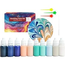 West Coast Water Marbling Painting Kit,Water Paint for Craft, Turkish Marble Pattern Craft, Sky Cream Watercolor Art Kit for Garden Decoration, Christmas, Halloween, Thanksgiving & New Year Gifts