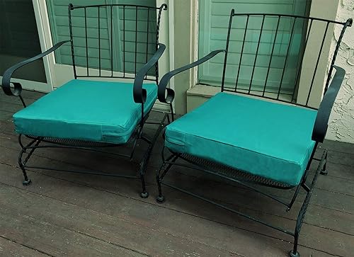 Miniatura 7 de Paquete de 2 cojines de plataforma de espuma viscoelástica para patio al aire libre con funda interna impermeable, tamaño 23 x 23 x 5 pulgadas,