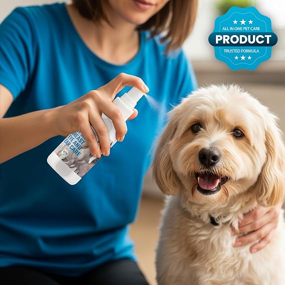 HEALTHONMED Hayvan Deri, Kulak, Göz ve Meme Bakım Spreyi – Tahriş Etmeyen Alkolsüz Yara Temizleme ve Onarıcı Bakım – Kedi, Köpek ve Diğer Hayvanlar İçin – 250 ml