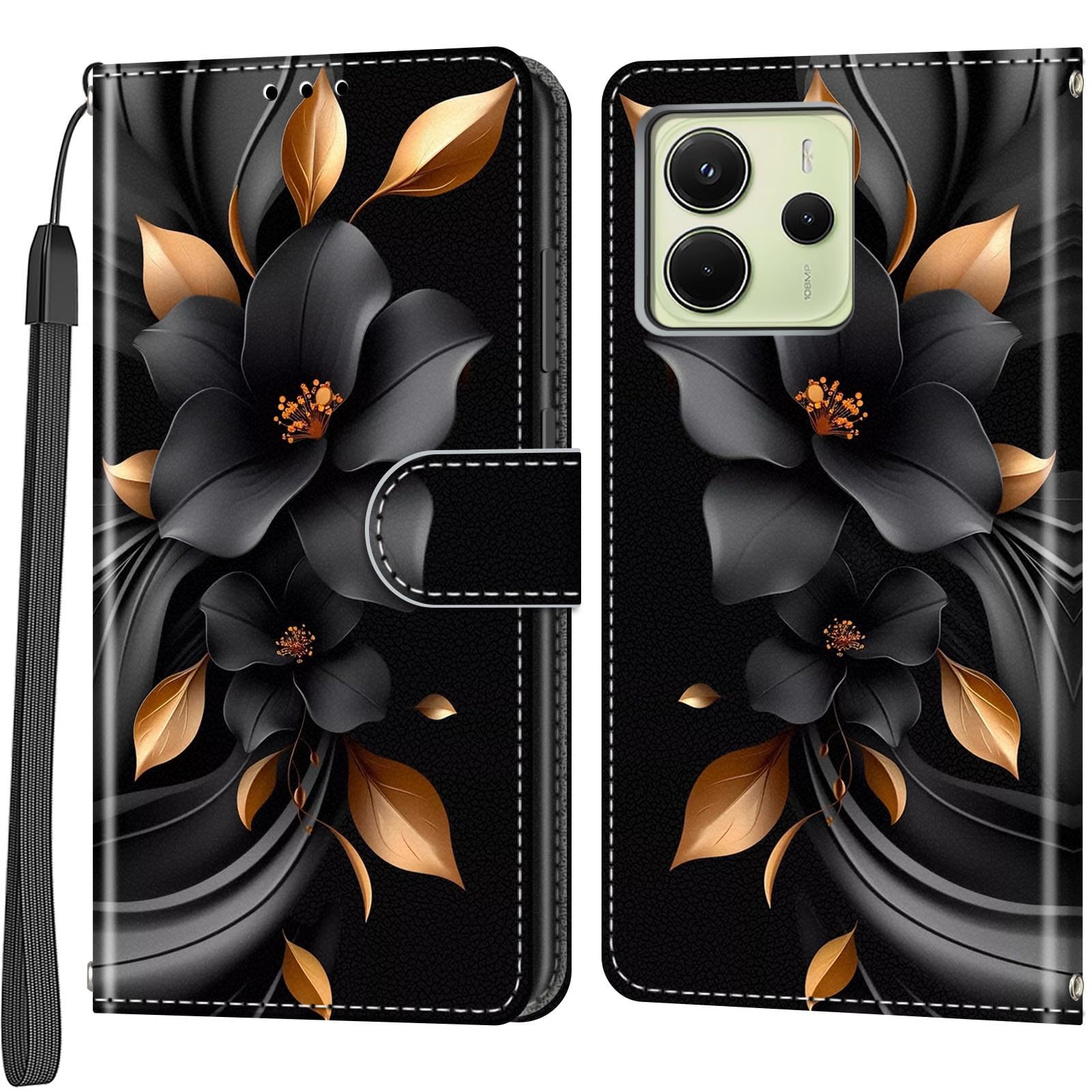 SIENIANLINE Cover per Redmi Note 14 5G Case Premium PU Custodia a Libro Portafoglio Pelle con Magnetica Flip Case Funzione Stand Custodia per Redmi Note 14 5G Cover -Aurora