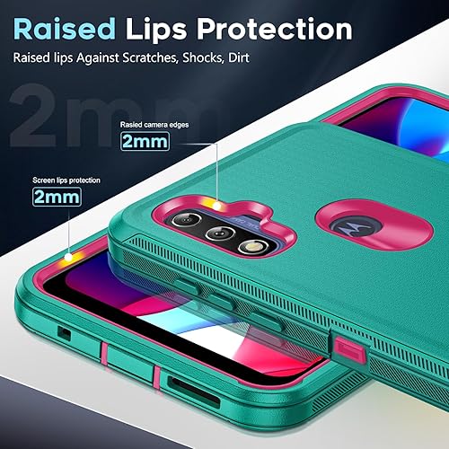 Miniatura 4 de LeYi Funda compatible con Moto G Pure Paquete de 2 protectores de pantalla de vidrio templado, 3 en 1, cuerpo completo, a prueba de golpes, goma a