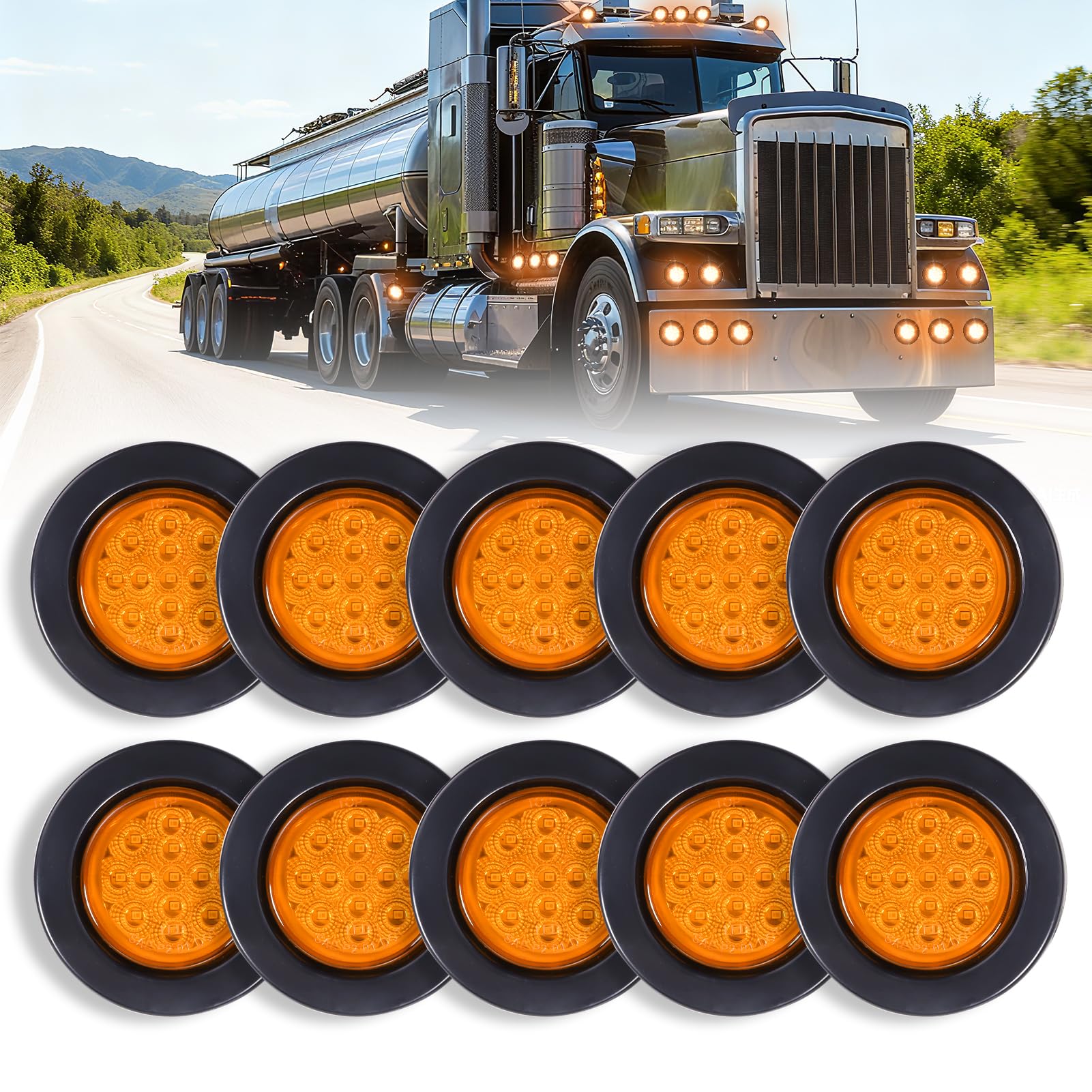 2.5 Inch 13 LED Side Marker Lights (Red Len Red Color)