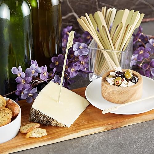 Vista 37 de RSVP Palillos internacionales de bambú compostables para servir y cócteles, tenedor de aperitivos, 50 unidades, 6 pulgadas