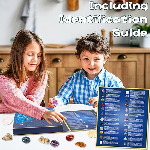 Miniatura 7 de Rock Collection - Juego de calendario de Adviento 2023, 24 piezas de piedras preciosas, minerales y fósiles, calendario de cuenta regresiva de