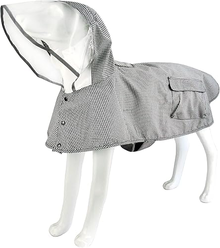 Miniatura 10 de Impermeable para perro, ropa de lluvia ligera reflectante ajustable para mascotas con capucha poncho (4XL, amarillo)