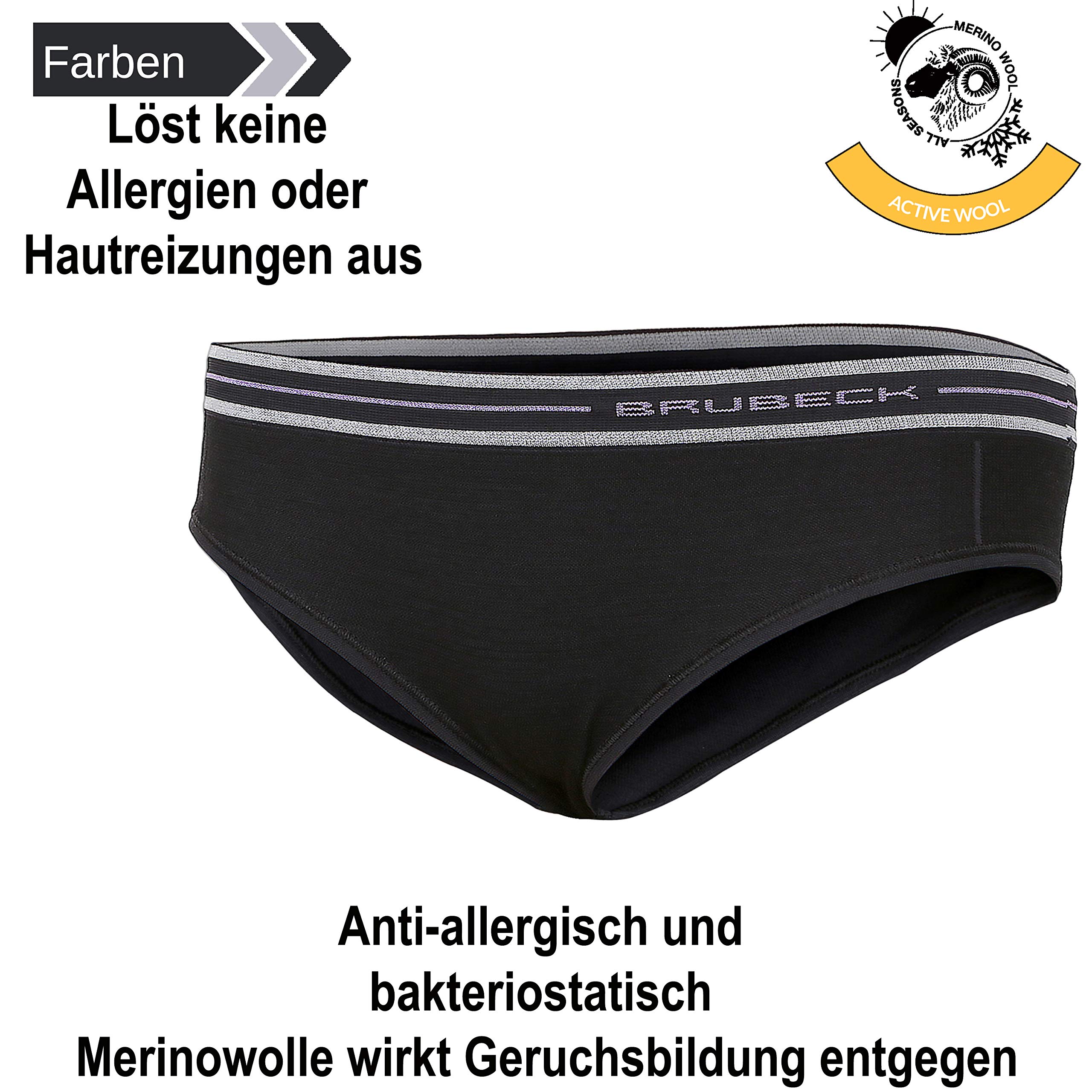 BRUBECK Culotte Femme Merino Wool Sport Briefs Anti-Odeur Breathable Thermiques
