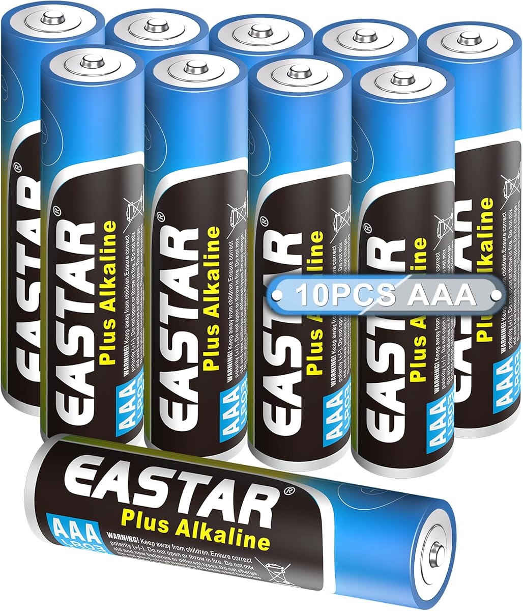 AAA Batteries 10-Pack, High Performance 1.5V LR03 Alkaline Battery with Long-Lasting Power, Leak-Proof Design, 10-Year Shelf Life Triple A Battery for Remote Controls, Toys, Flashlight