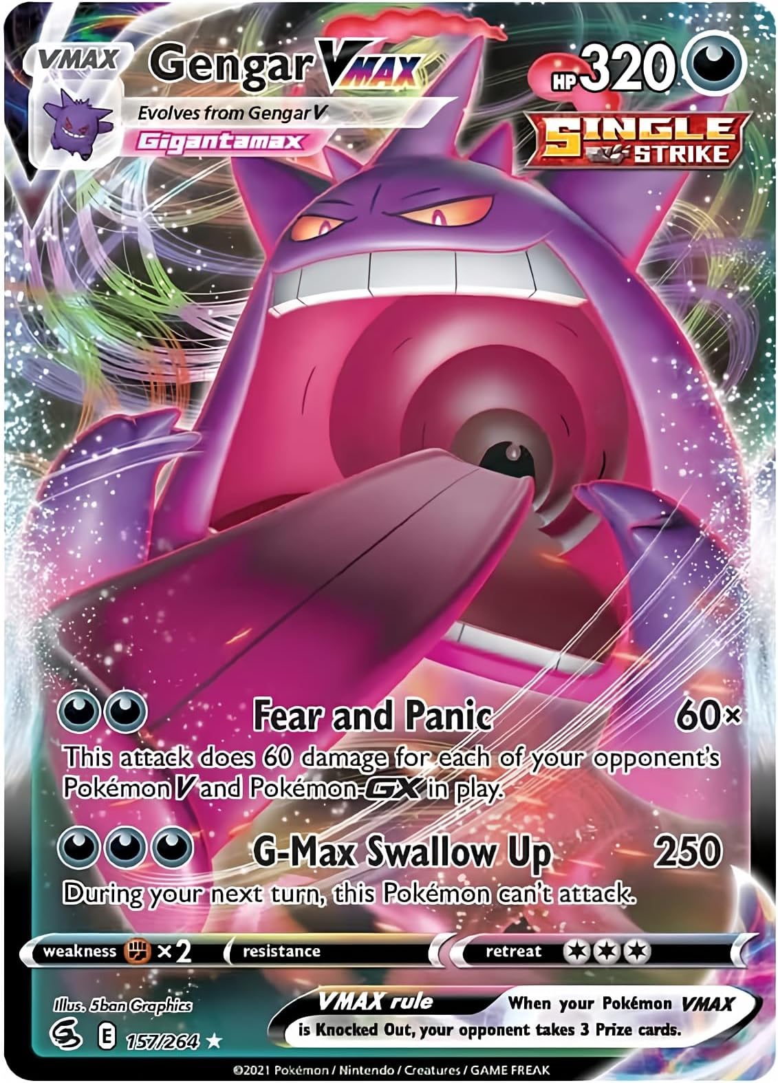 Gengar VMAX - 157/264 - Ultra Rare - Sword & Shield - Fusion Strike