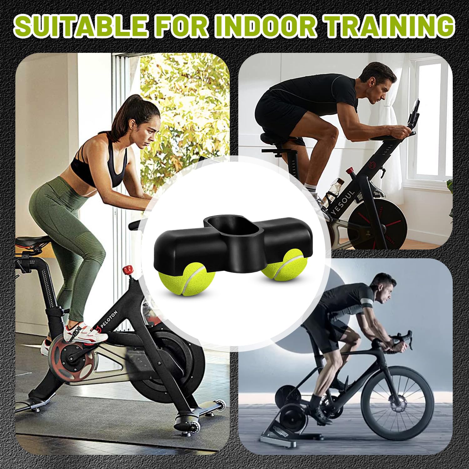 1 adattatore Rocker Plate Feet, per il ciclismo indoor Cycling Snap Rocker Feet, per pedaliere, per zwift Ride anteriore, con 2 palline da tennis