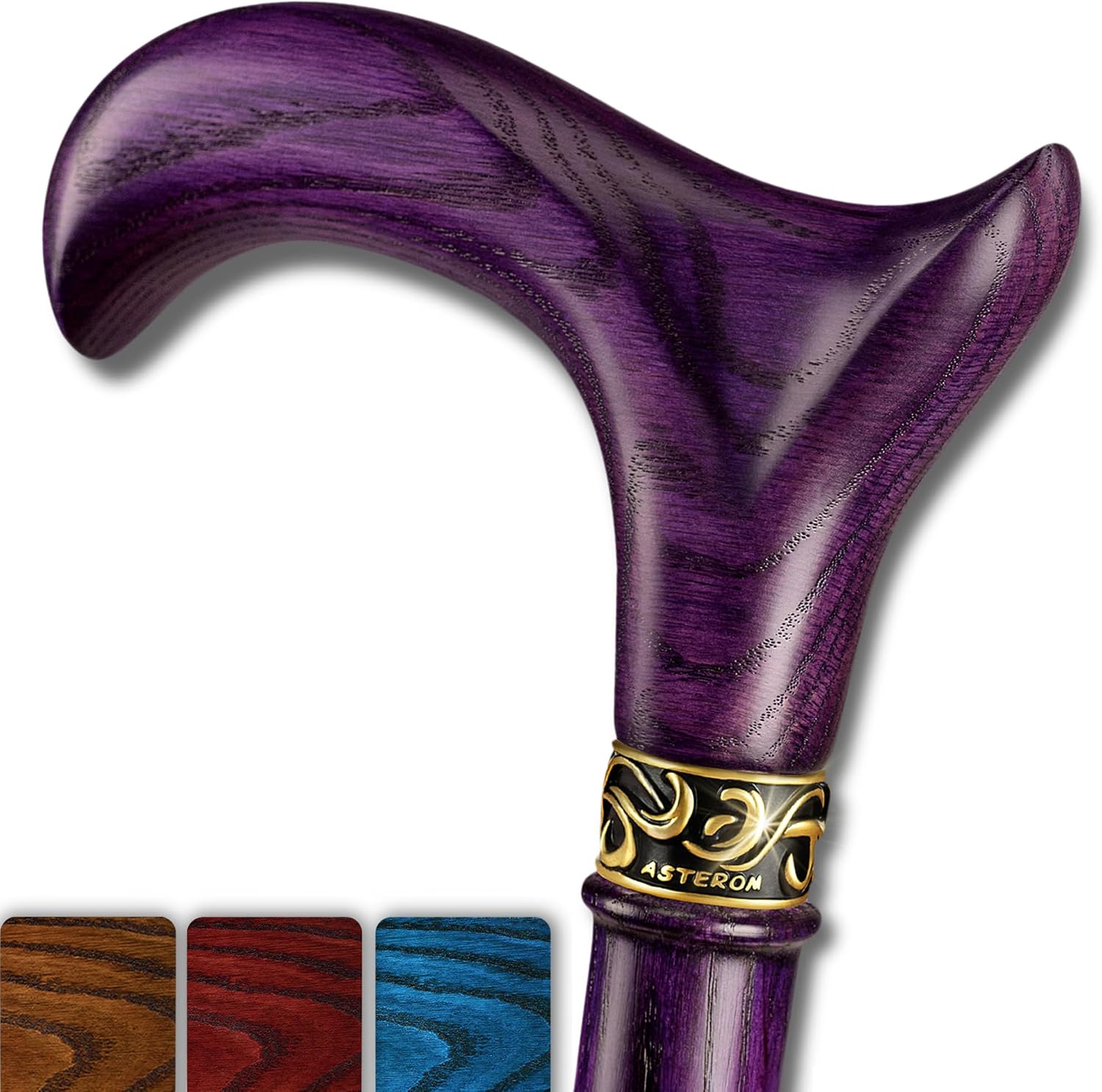 Asterom Walking Cane - Handmade Ergonomic Wooden Cane