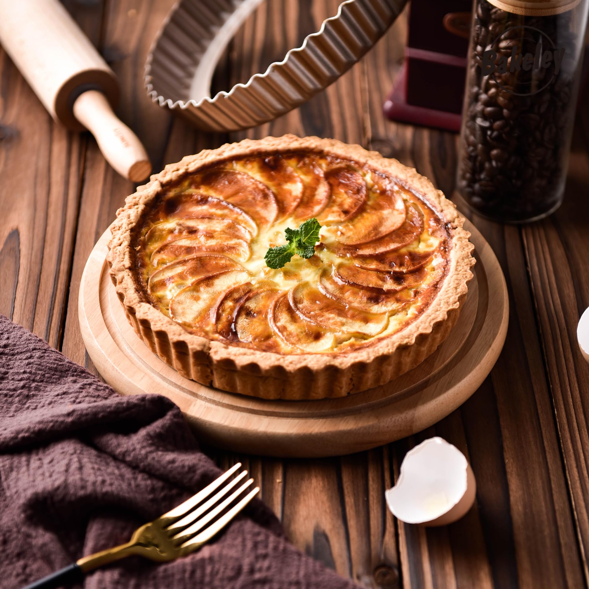 Okrągła patelnia do ciasta z nieprzywierającą powłoką nieprzywierającą ze zdejmowanym luźnym dnem, patelnia do quiche do pieczenia w piekarniku
