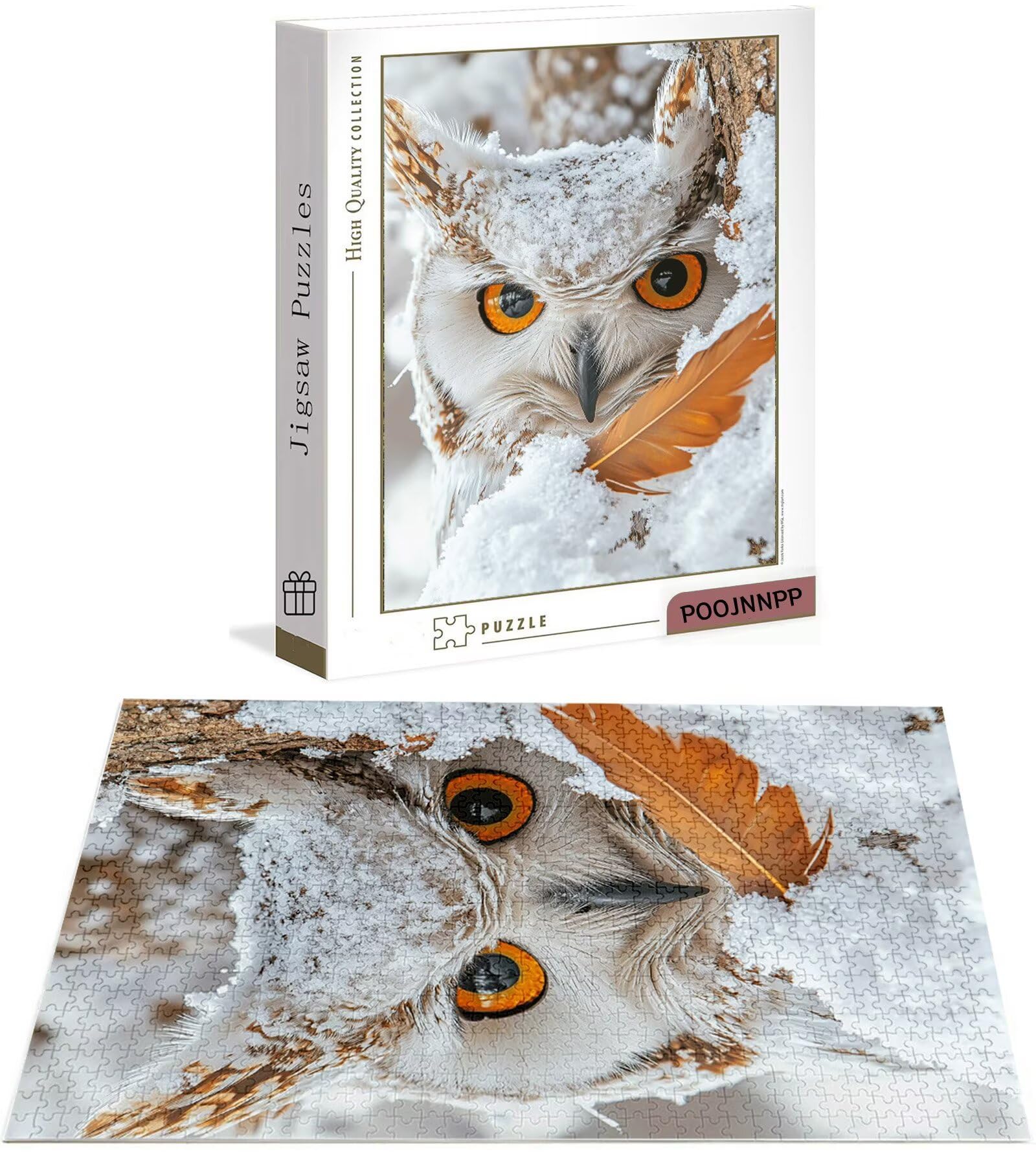 Puzzle 3000 Pezzi per Adulti, Puzzle Gufo in Legno per Adulti, Puzzles Animale Impegnativi, Giochi Educativo per Famiglie, Rompecapo con Scatola per Decorazioni Casa, Donna Regalo di Natale B-7287